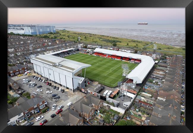 Blundell Park Home of Grimsby Town FC Framed Print by Apollo Aerial Photography