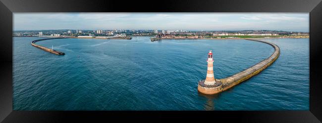 Entrance to Roker Harbour Framed Print by Apollo Aerial Photography