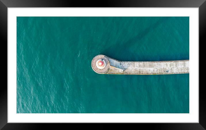 Roker Lighthouse Framed Mounted Print by Apollo Aerial Photography