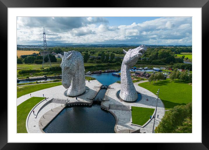 The Kelpies  Framed Mounted Print by Apollo Aerial Photography