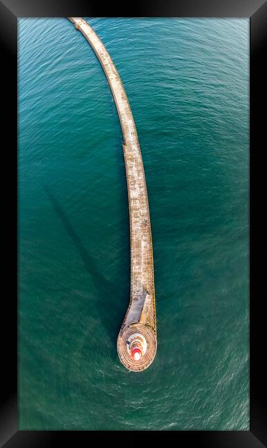 Roker Pier Top View Framed Print by Apollo Aerial Photography