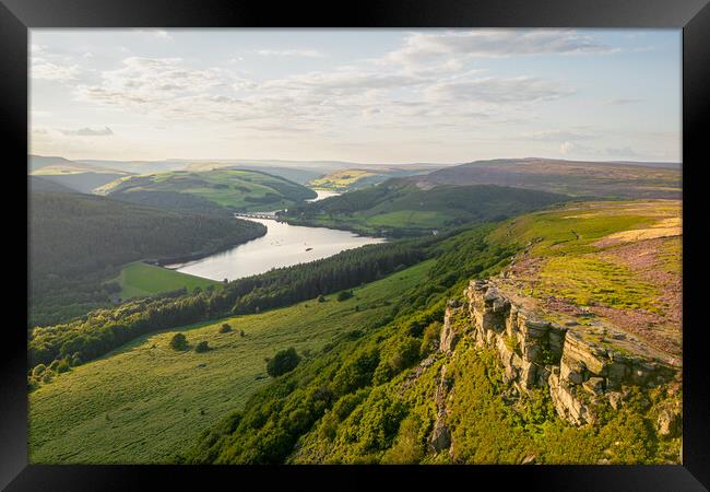 The View From Bamford Edge Framed Print by Apollo Aerial Photography