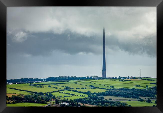 Storms on Emley Moor Framed Print by Apollo Aerial Photography