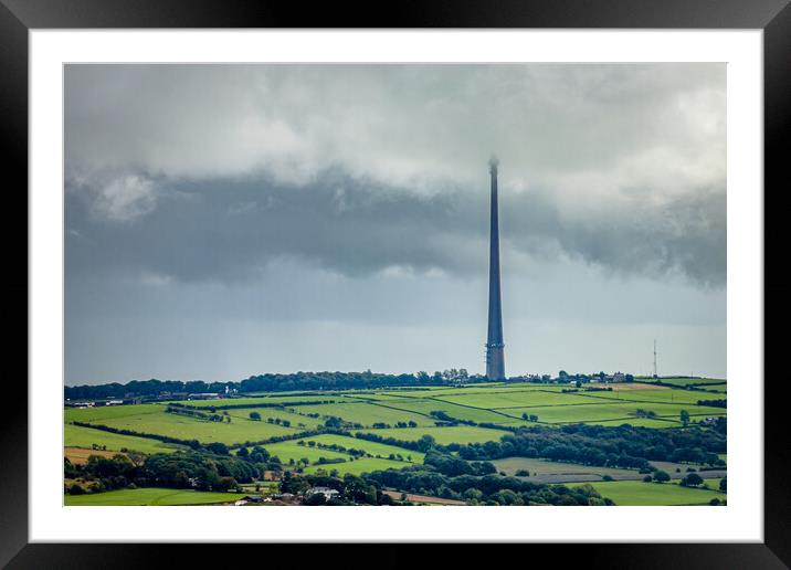 Storms on Emley Moor Framed Mounted Print by Apollo Aerial Photography