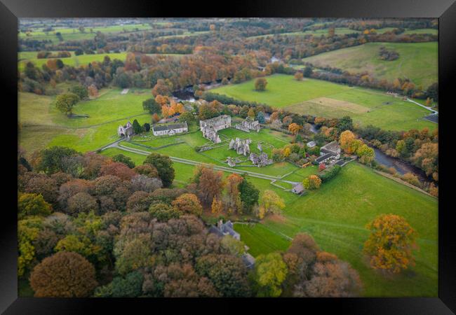 Easby Abbey From The Air Framed Print by Apollo Aerial Photography