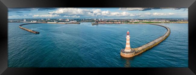 Roker Lighthouse Panoramic Framed Print by Apollo Aerial Photography