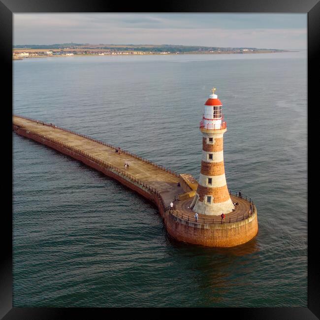 Roker Pier Lighthouse Framed Print by Apollo Aerial Photography