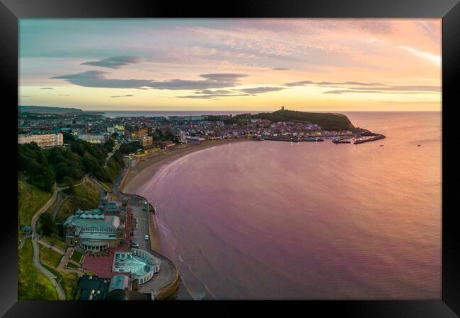 Scarborough Summer Sunrise Framed Print by Apollo Aerial Photography