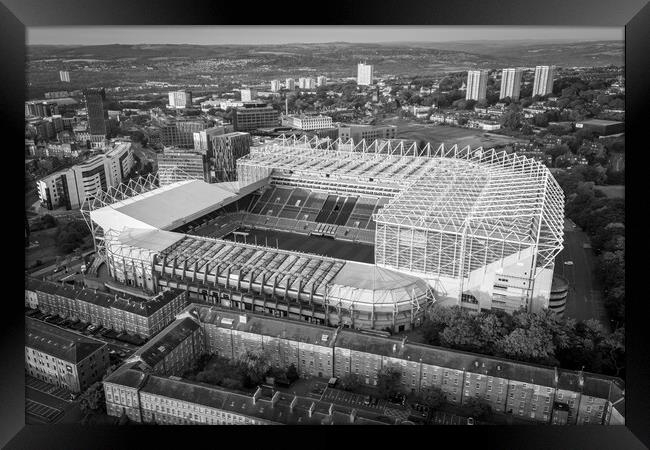 St James park Black and White Framed Print by Apollo Aerial Photography