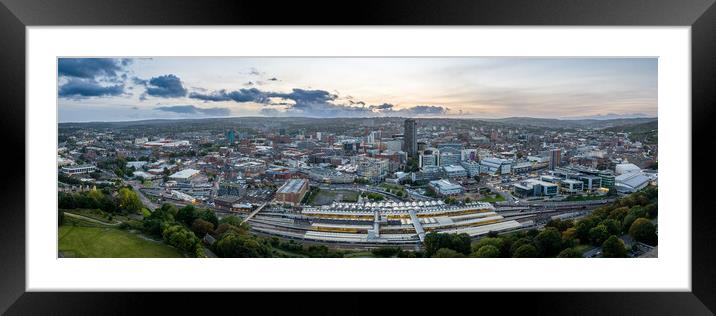 Sheffield Sunset Cityscape Framed Mounted Print by Apollo Aerial Photography