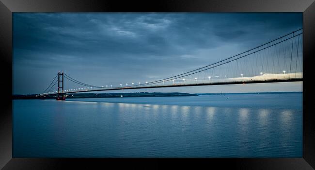 Humber Bridge at Dusk Framed Print by Apollo Aerial Photography