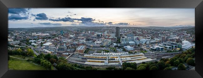 Sheffield Skyline at Dusk Framed Print by Apollo Aerial Photography