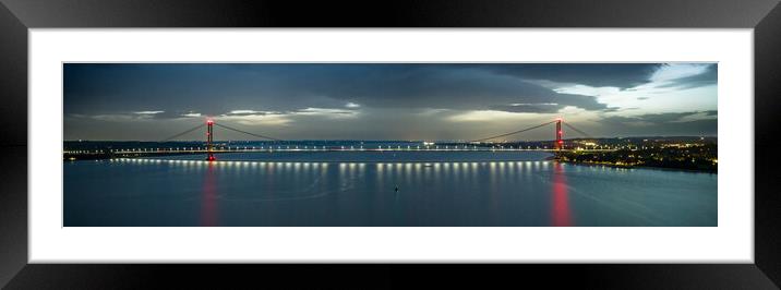 Humber Bridge Panorama Framed Mounted Print by Apollo Aerial Photography