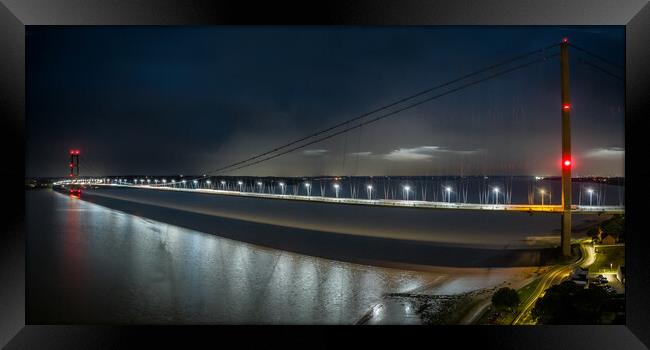 Humber Bridge at Night Framed Print by Apollo Aerial Photography
