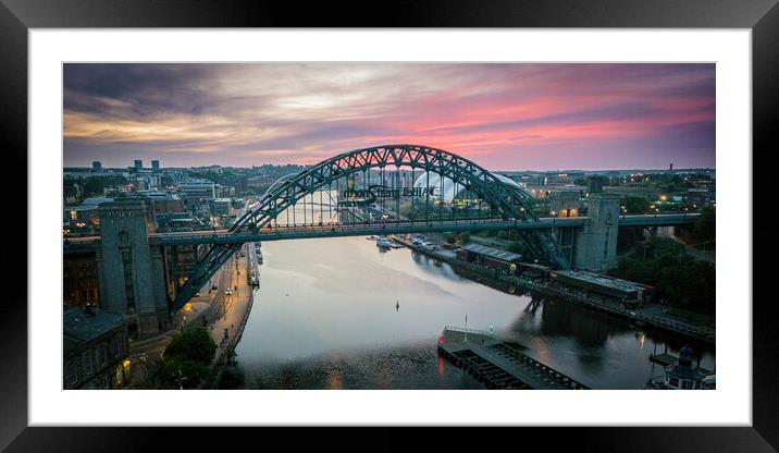 Tyne Bridge Framed Mounted Print by Apollo Aerial Photography