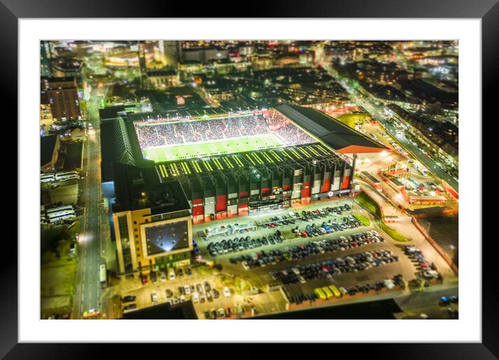 Sheff United Game Night Framed Mounted Print by Apollo Aerial Photography