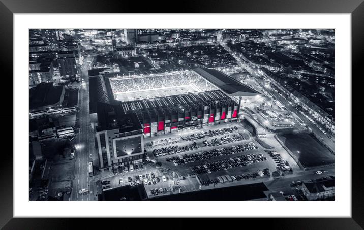 Bramall Lane Red Framed Mounted Print by Apollo Aerial Photography