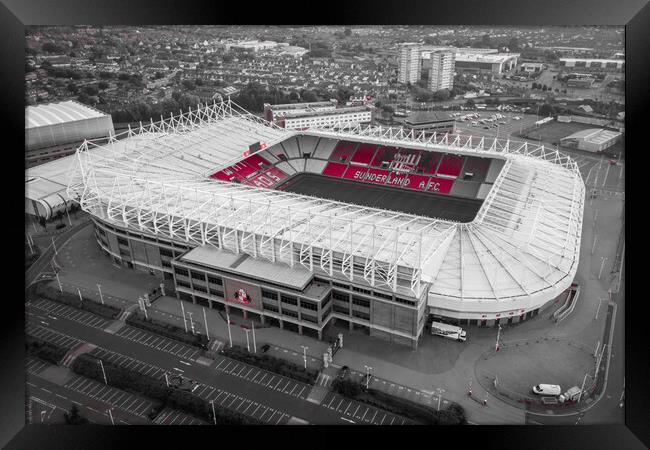 Stadium of Light Red Framed Print by Apollo Aerial Photography