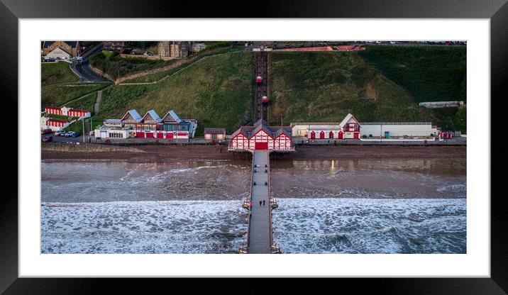 Walking the Pier Framed Mounted Print by Apollo Aerial Photography