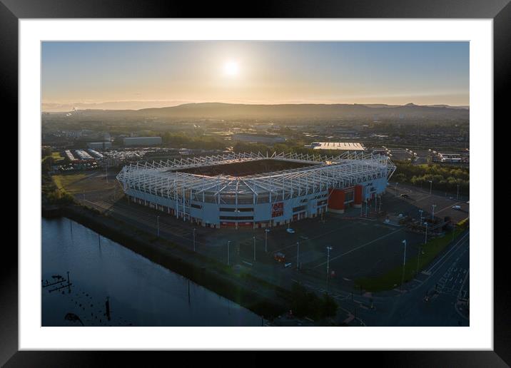 The Riverside Sunrise Framed Mounted Print by Apollo Aerial Photography