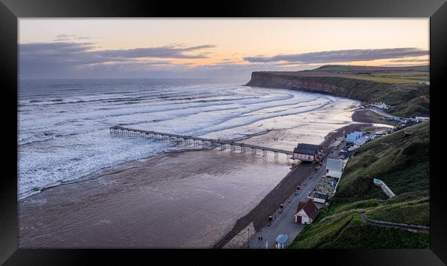 Saltburn Sea Rolls In Framed Print by Apollo Aerial Photography
