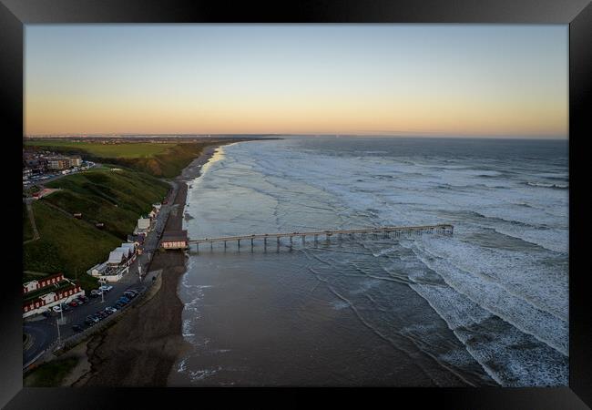 Saltburn at Dawn Framed Print by Apollo Aerial Photography