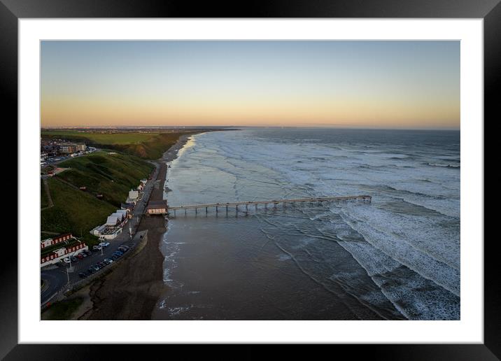 Saltburn at Dawn Framed Mounted Print by Apollo Aerial Photography