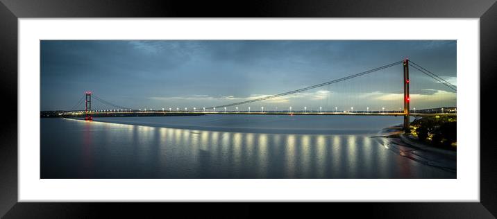 Humber Bridge Lights Framed Mounted Print by Apollo Aerial Photography