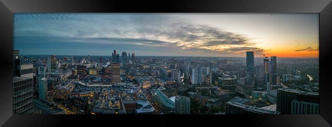 Manchester Sunset Framed Print by Apollo Aerial Photography