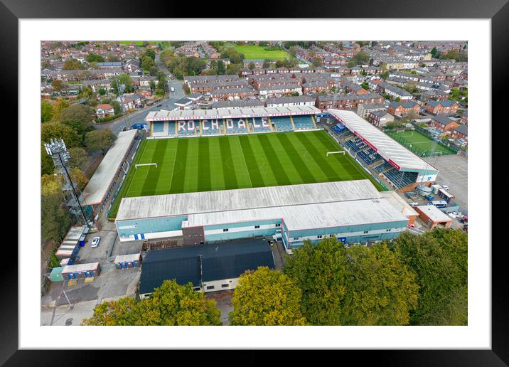 Spotland Stadium Rochdale Framed Mounted Print by Apollo Aerial Photography