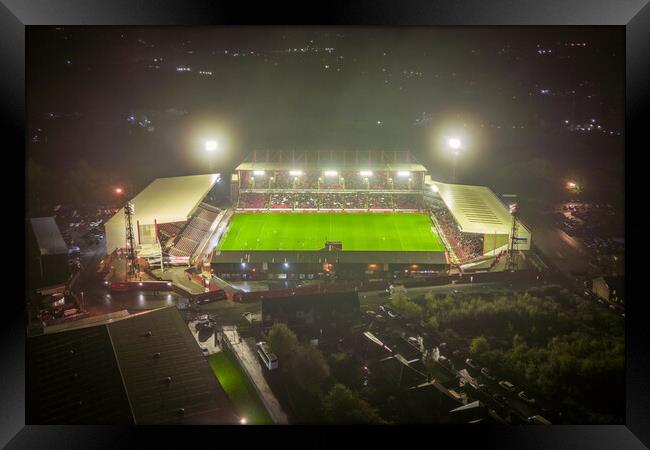 Oakwell on Match Night Framed Print by Apollo Aerial Photography