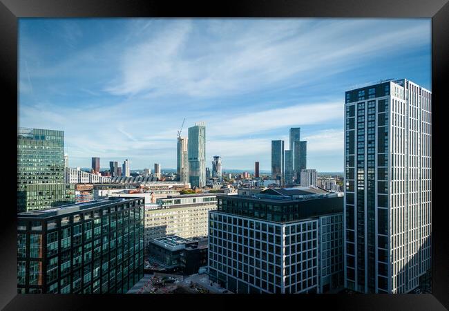Downtown Manchester Framed Print by Apollo Aerial Photography