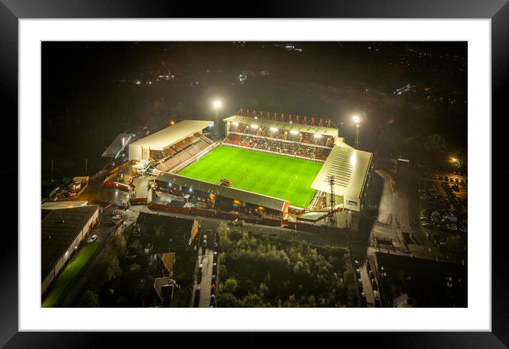Oakwell Under the Lights Framed Mounted Print by Apollo Aerial Photography