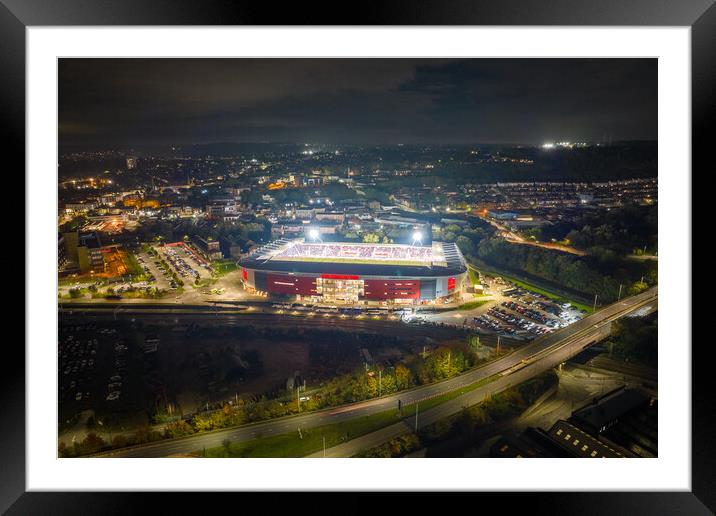 NYS Under the Lights Framed Mounted Print by Apollo Aerial Photography