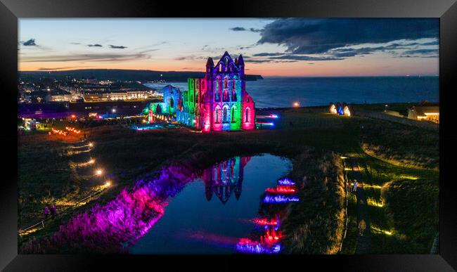 Whitby Abbey Reflections Framed Print by Apollo Aerial Photography