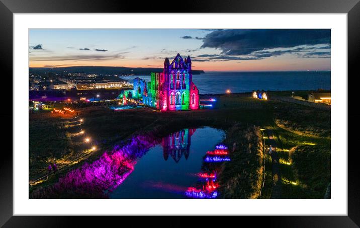 Whitby Abbey Reflections Framed Mounted Print by Apollo Aerial Photography