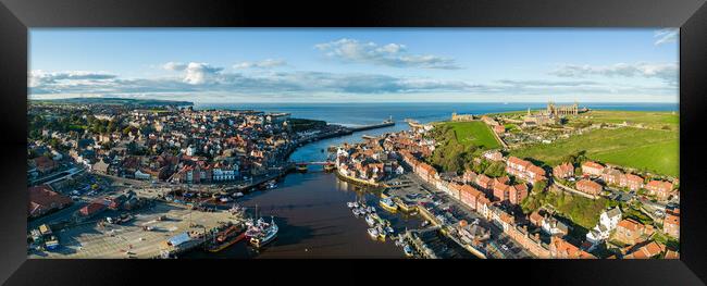 The River Esk in to Whitby Framed Print by Apollo Aerial Photography