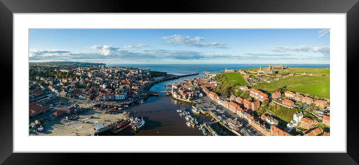 The River Esk in to Whitby Framed Mounted Print by Apollo Aerial Photography