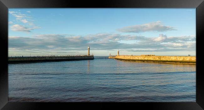 Whitby Harbour Walls Framed Print by Apollo Aerial Photography