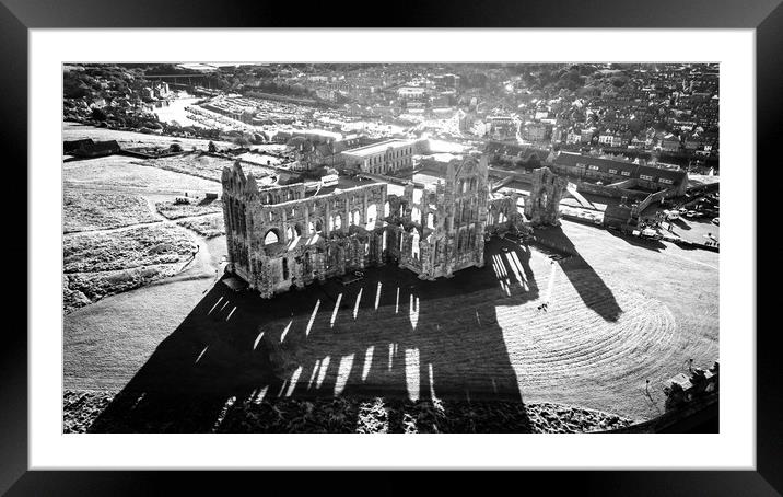 Whitby Abbey Shadows Framed Mounted Print by Apollo Aerial Photography