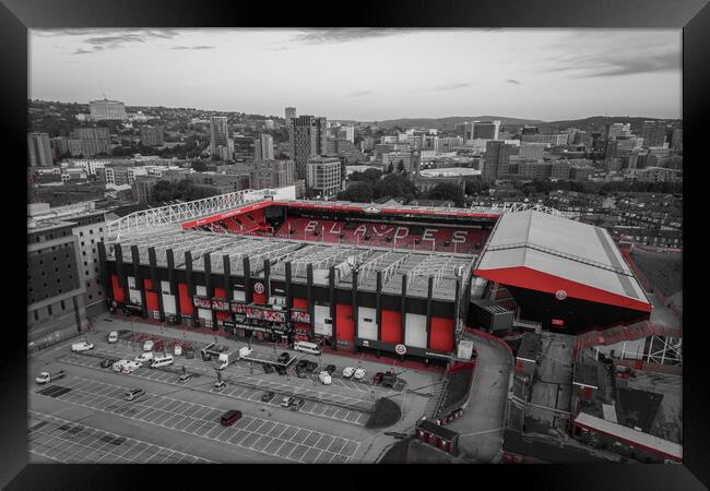 Bramall Lane Red Framed Print by Apollo Aerial Photography