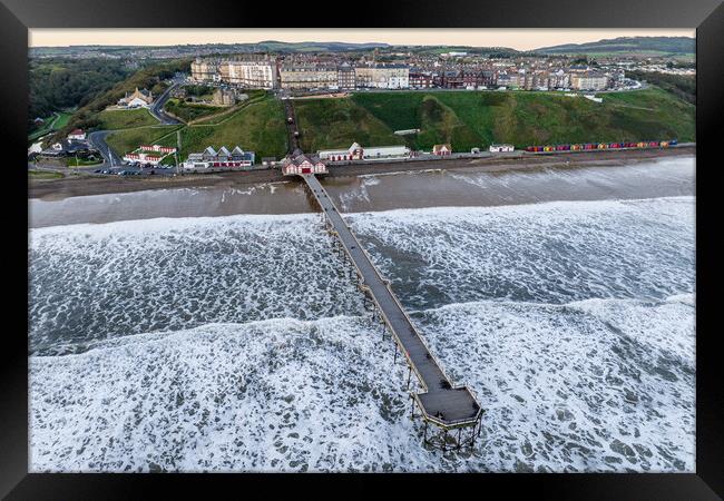 Saltburn by the Sea Pier Framed Print by Apollo Aerial Photography