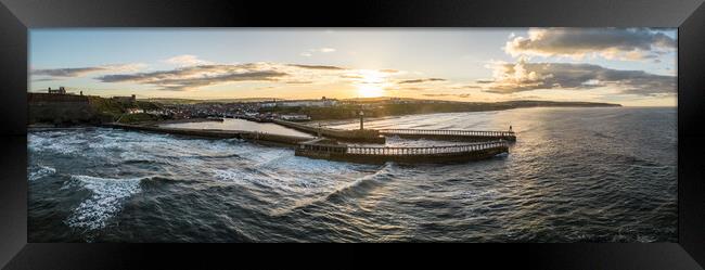 Whitby Sunset Framed Print by Apollo Aerial Photography
