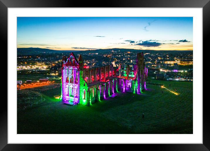 Whitby Abbey After Dark Framed Mounted Print by Apollo Aerial Photography