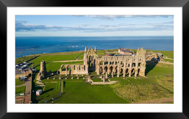 Whitby Abbey Aerial View Framed Mounted Print by Apollo Aerial Photography