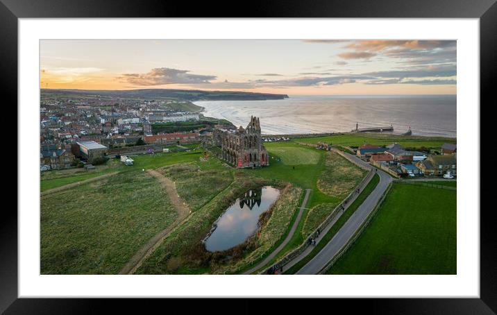 Whitby by Drone Framed Mounted Print by Apollo Aerial Photography