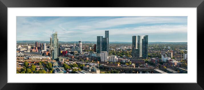 Manchester Towers Framed Mounted Print by Apollo Aerial Photography