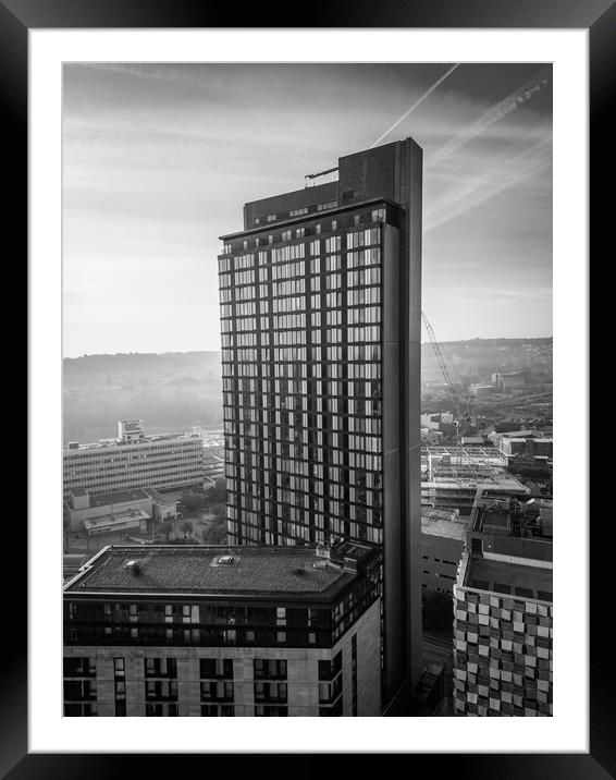 St Pauls Tower Sheffield Framed Mounted Print by Apollo Aerial Photography