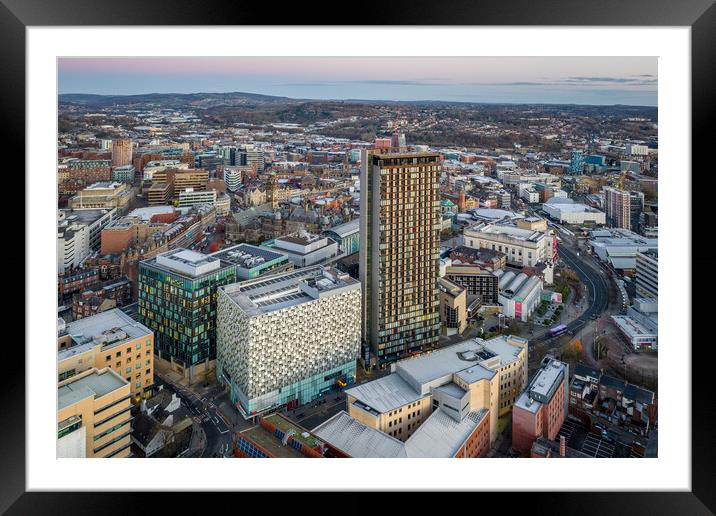 Sheffield Centre Framed Mounted Print by Apollo Aerial Photography