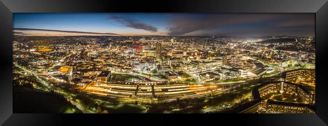 Sheffield Night Panorama Framed Print by Apollo Aerial Photography